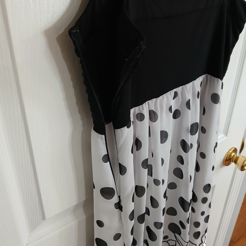 Cato Black And White Polka Dot Tank Maxi Sun Dress Babydoll Y2k Size 8 - Picture 8 of 9